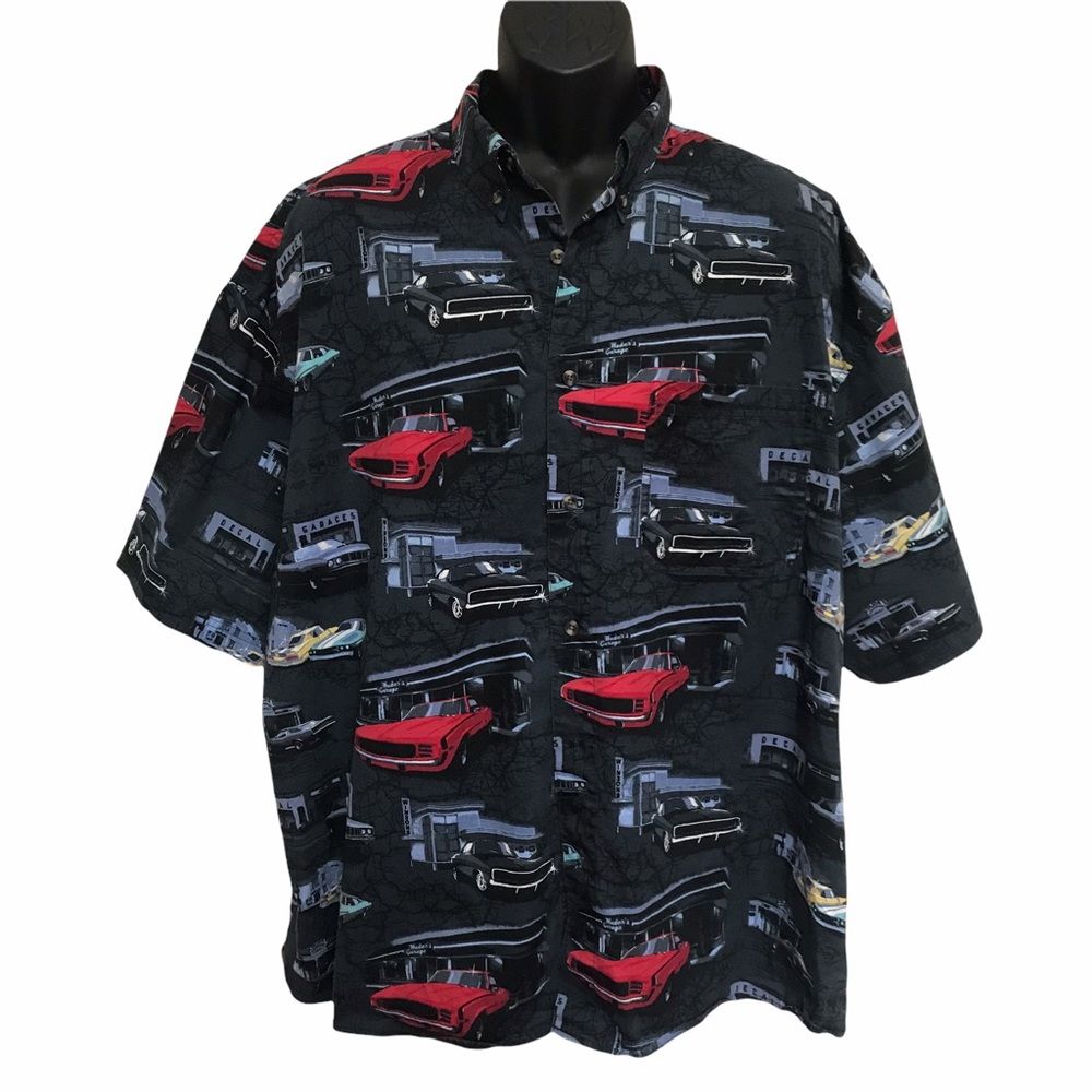 Vintage Muscle Car Button Down Shirt Sz 2x